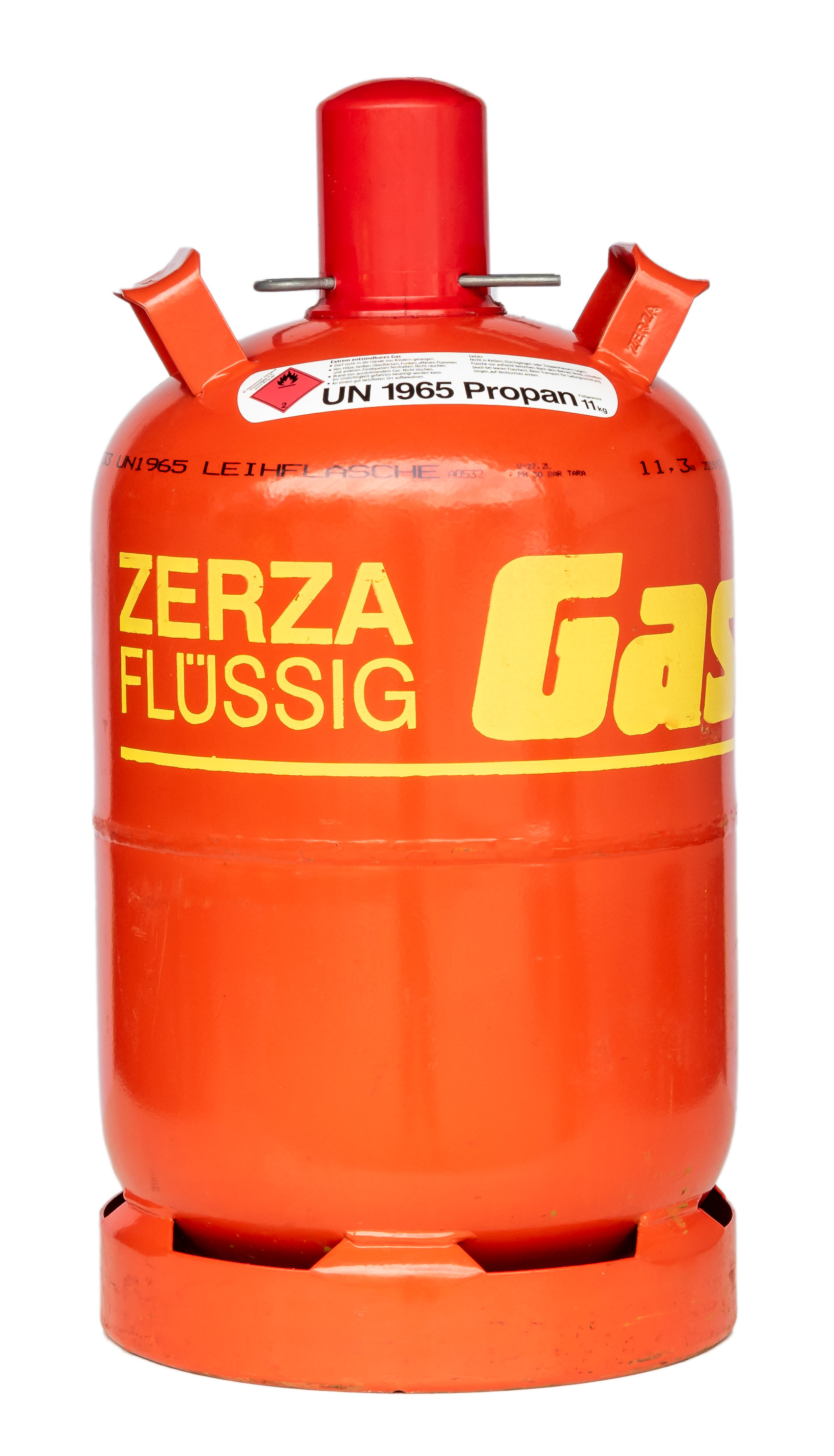 Orange Propangasflasche